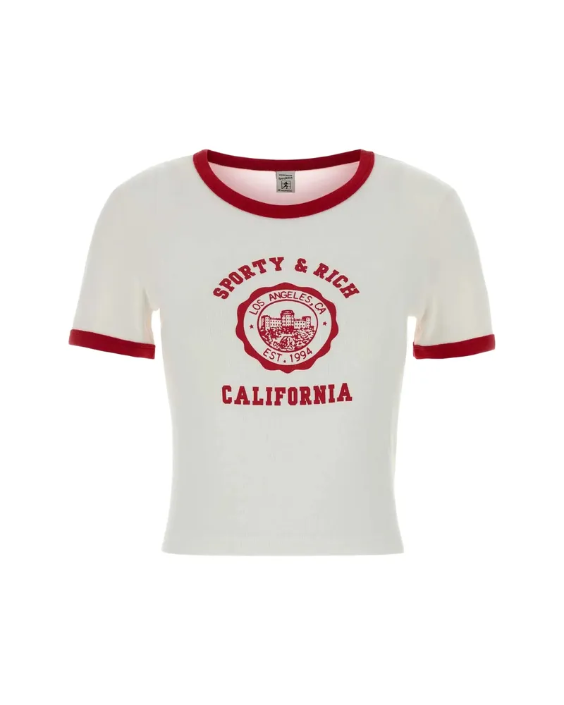SPORTY & RICH Graphic-print Ringer T-shirt White