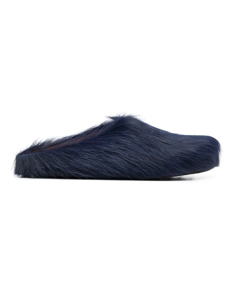 Marni Fussbet Sabot Calf-hair Slippers Blue
