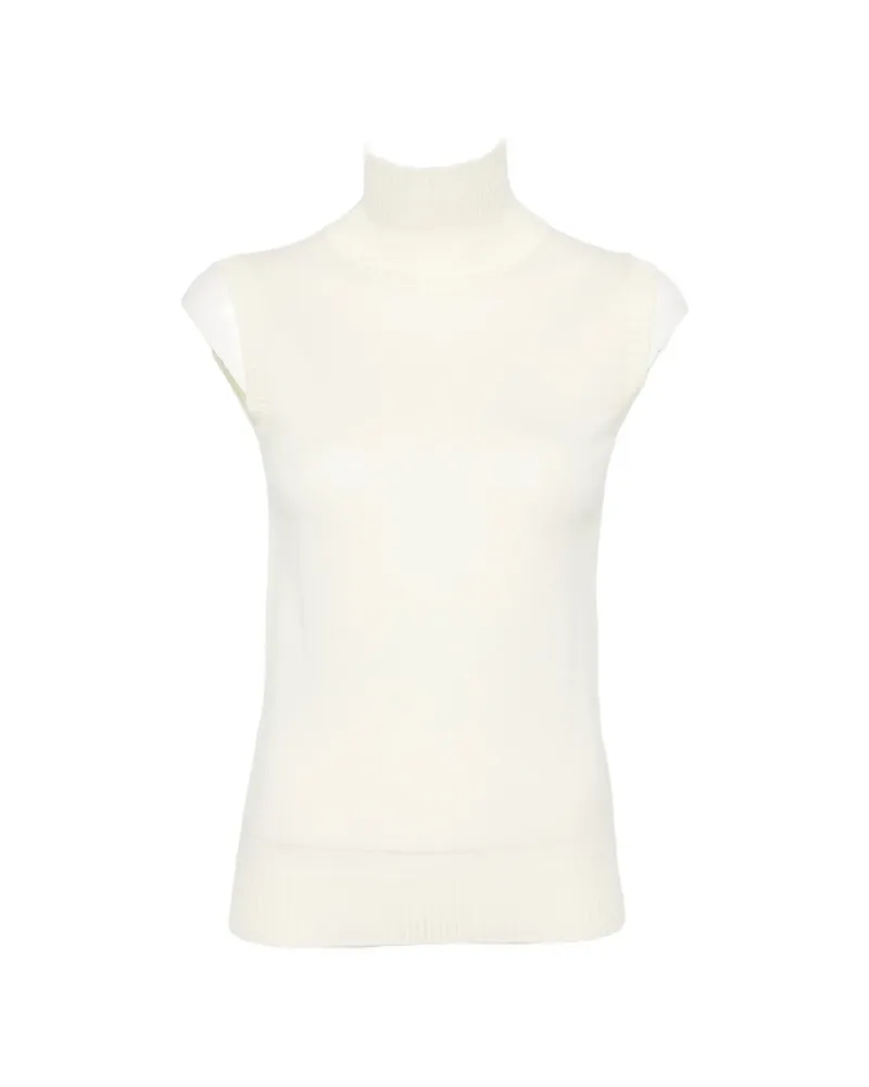 SPORTMAX Sleeveless Turtleneck Sweater Neutrals