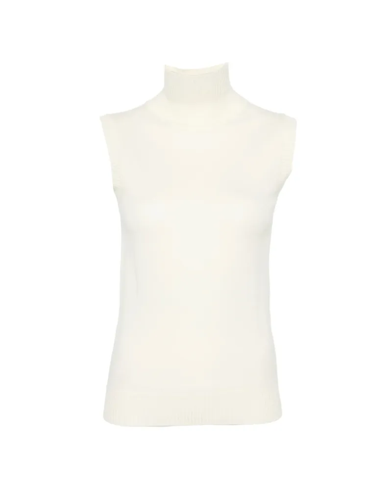 SPORTMAX Sleeveless Turtleneck Sweater Neutrals