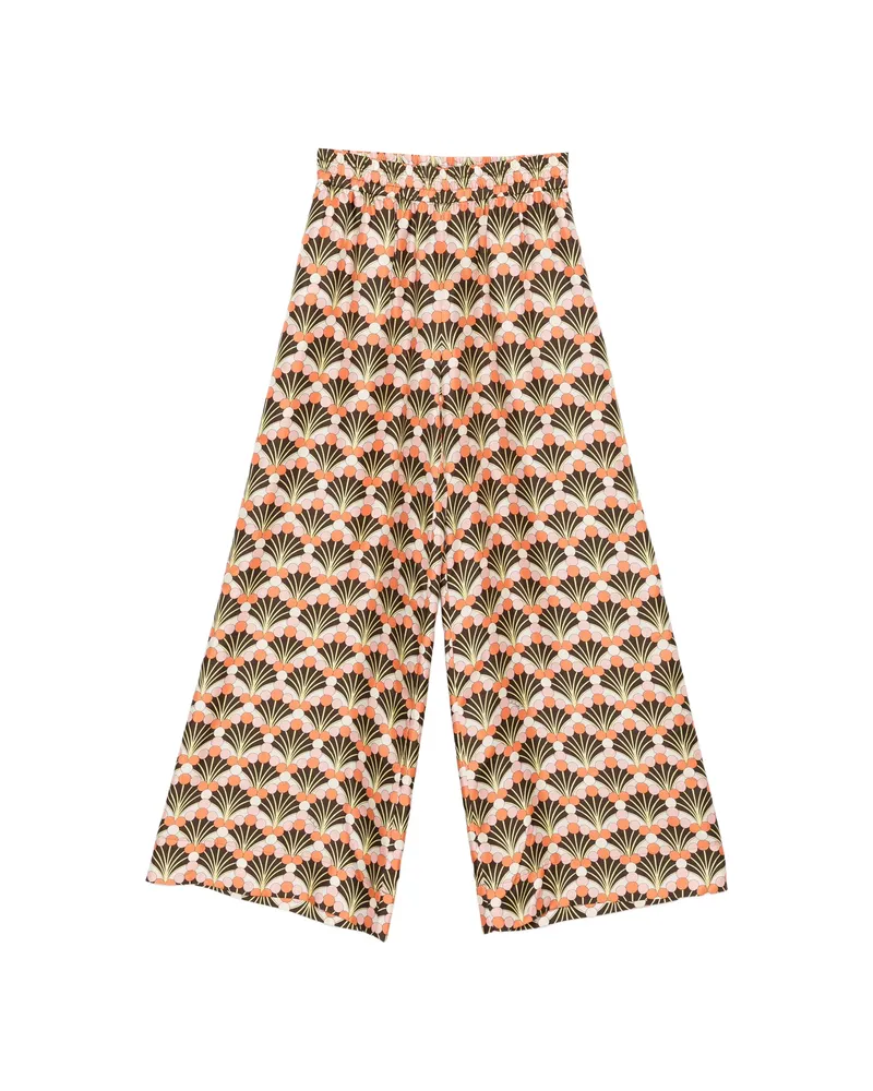 La DoubleJ Elasticated-waist Floral Trousers Brown