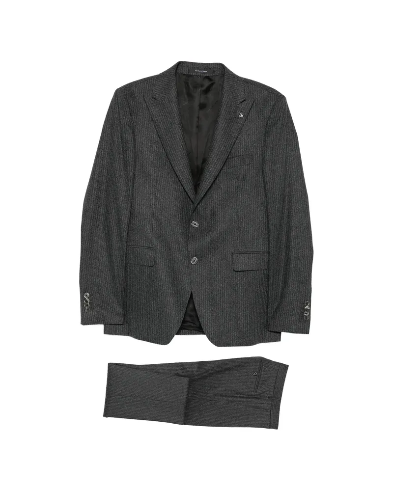Tagliatore Pinstriped Wool Suit Grey