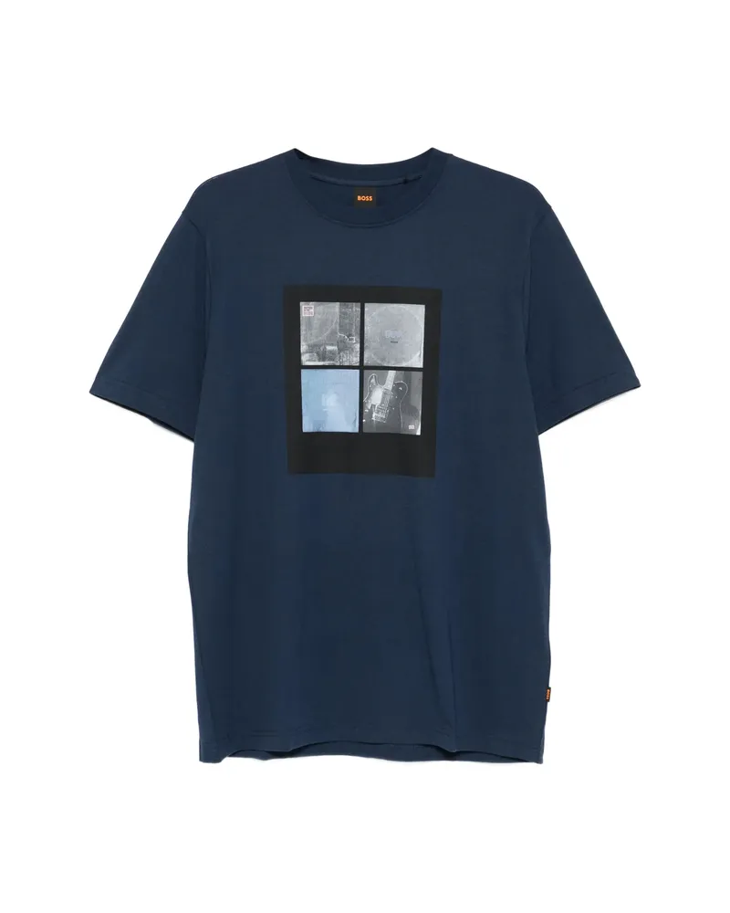 HUGO BOSS Graphic-print T-shirt Blue