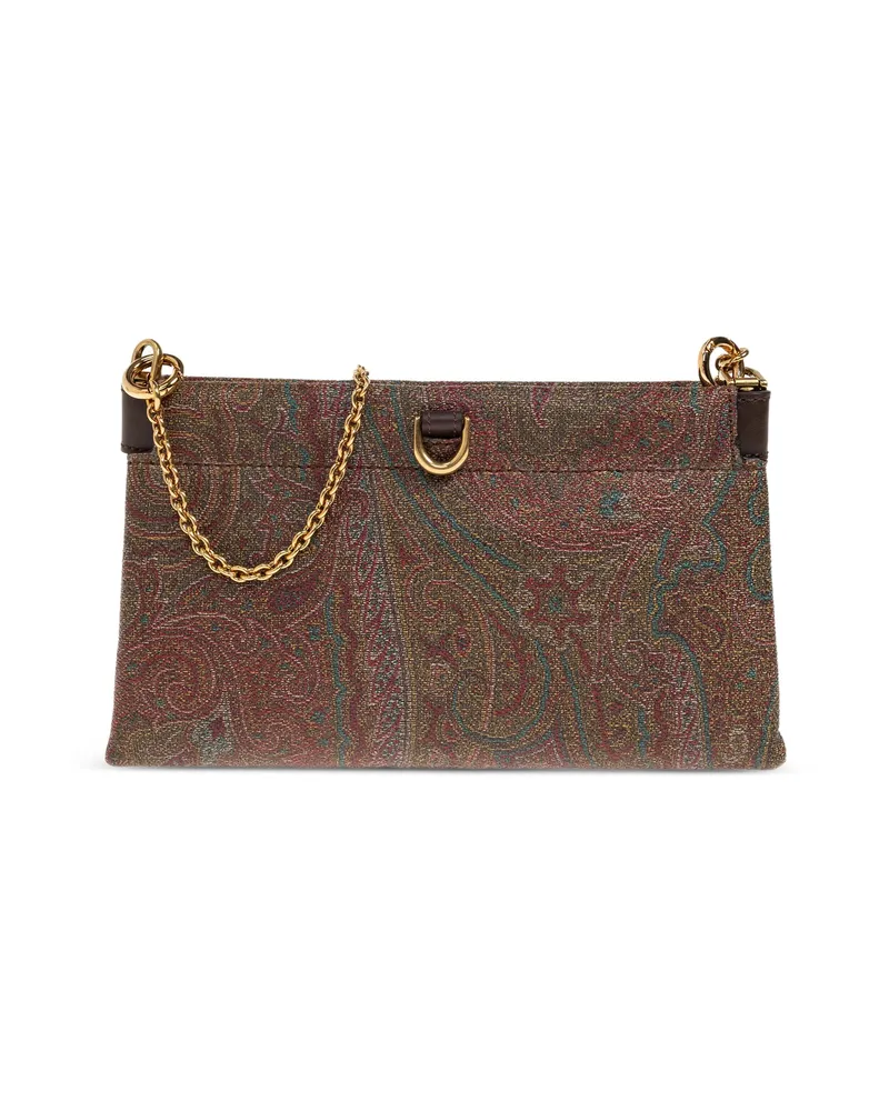 Etro Mini Talk Paisley Clutch Bag Brown