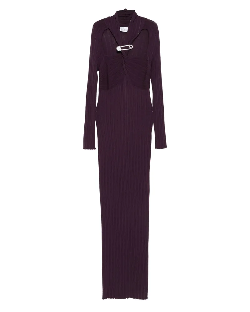 Giuseppe di Morabito Safety-pin Detail Maxi Dress Purple