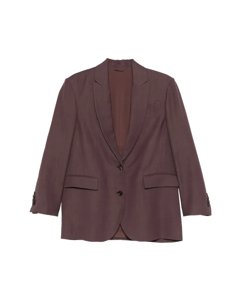Brunello Cucinelli Flap-pocket Button Blazer Purple