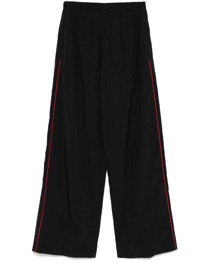 Balenciaga Embroidered-logo Track Pants Black
