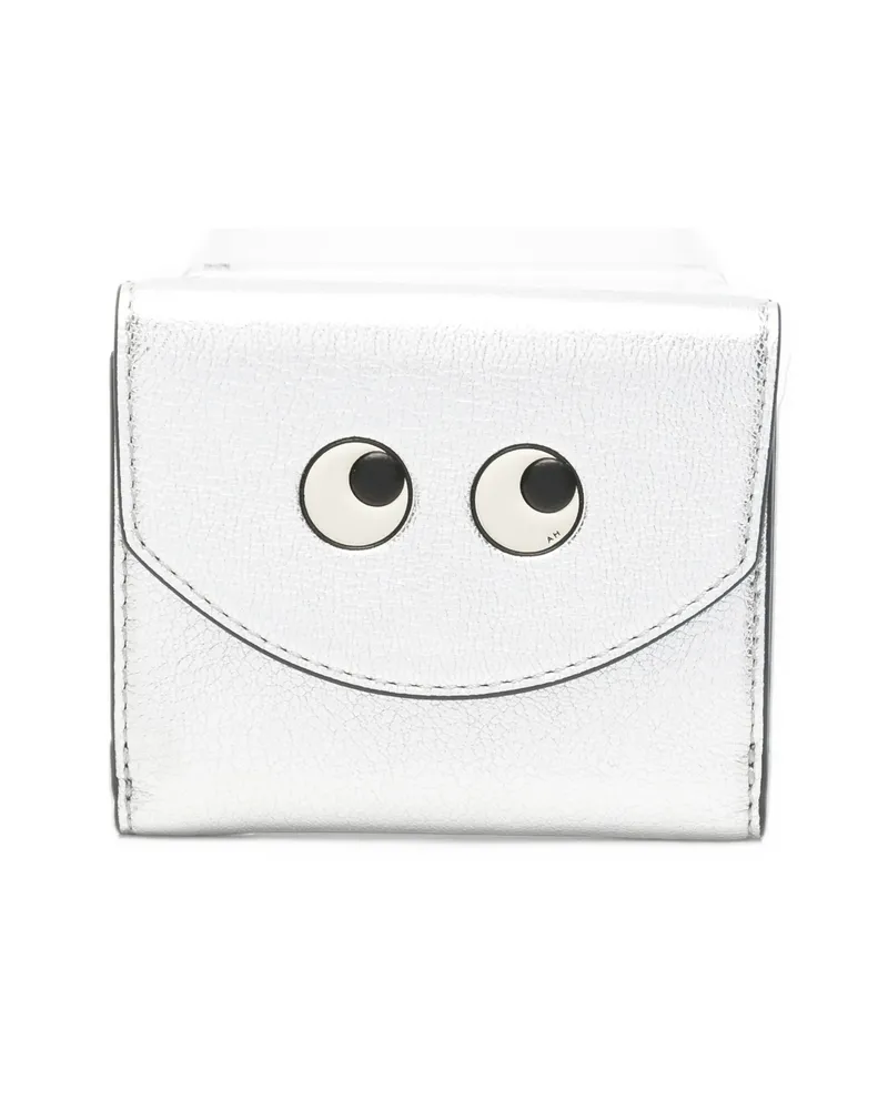 Anya Hindmarch Eyes Leather Wallet Silver