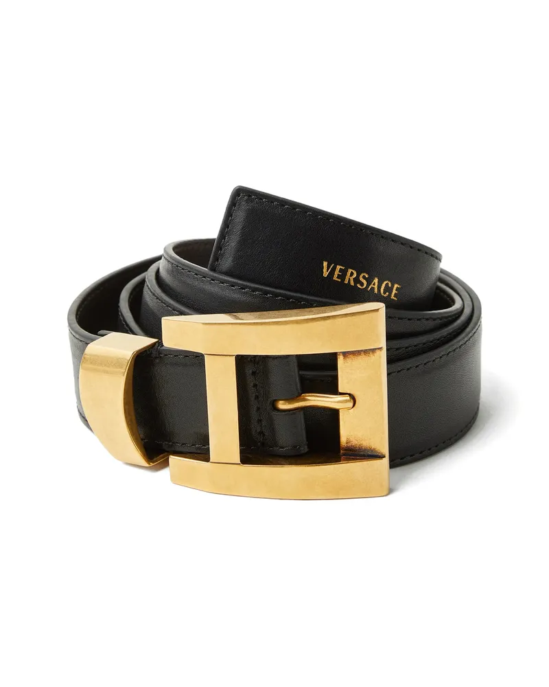 Versace Leather Belt 3 Cm Black