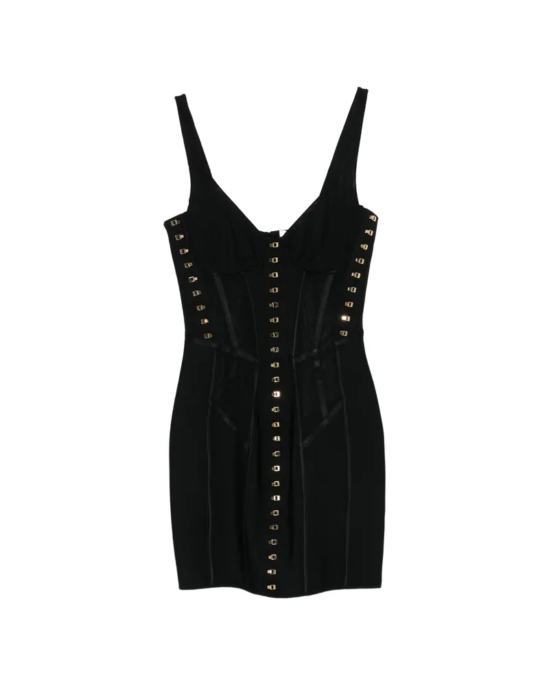 Elisabetta Franchi Embellishments Fitted Dress Black