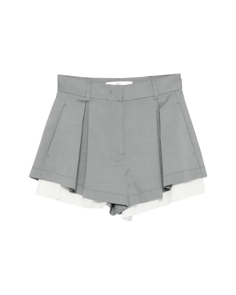 TELA Pleated Layered Shorts Grey