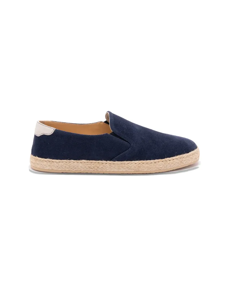 Brunello Cucinelli Suede Jute Espadrilles Blue