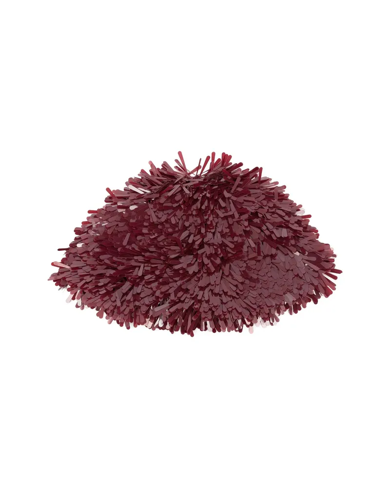 Alanui Fringed Sequined Hat Red