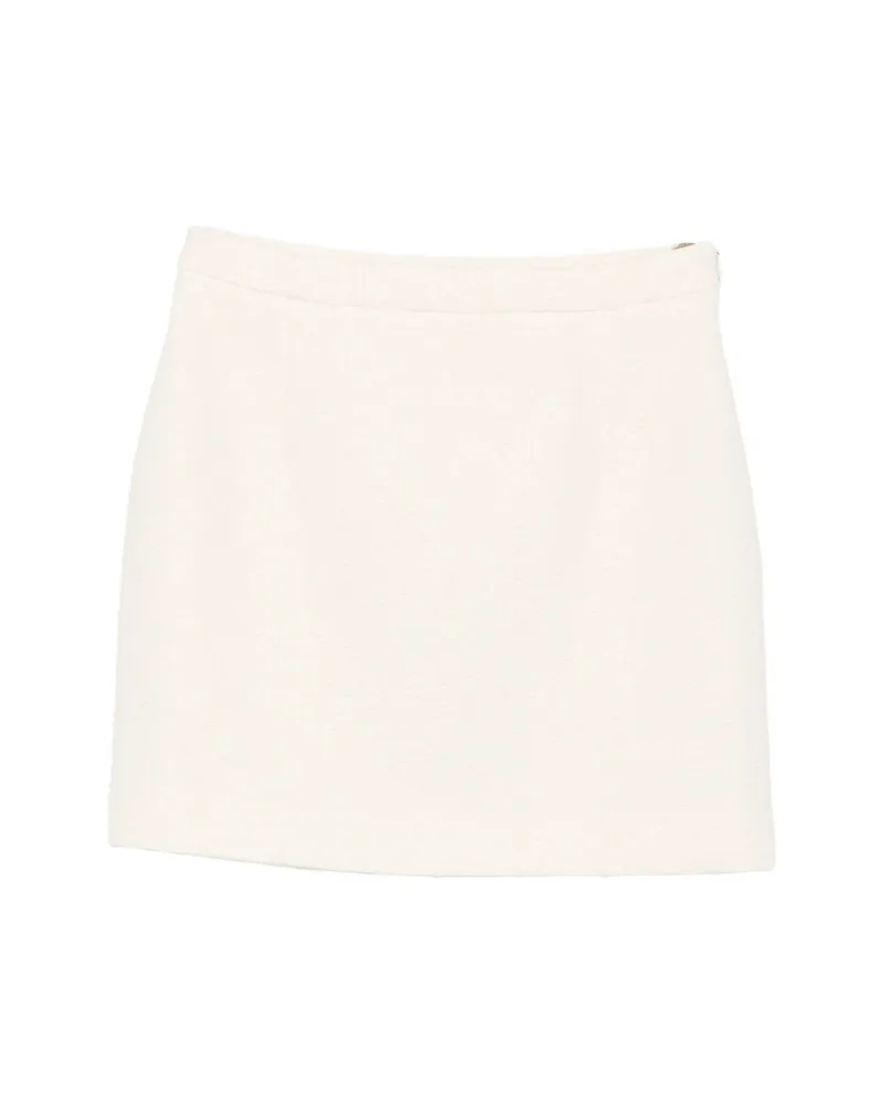 Alessandra Rich Bouclé-knit Mini Skirt Neutrals