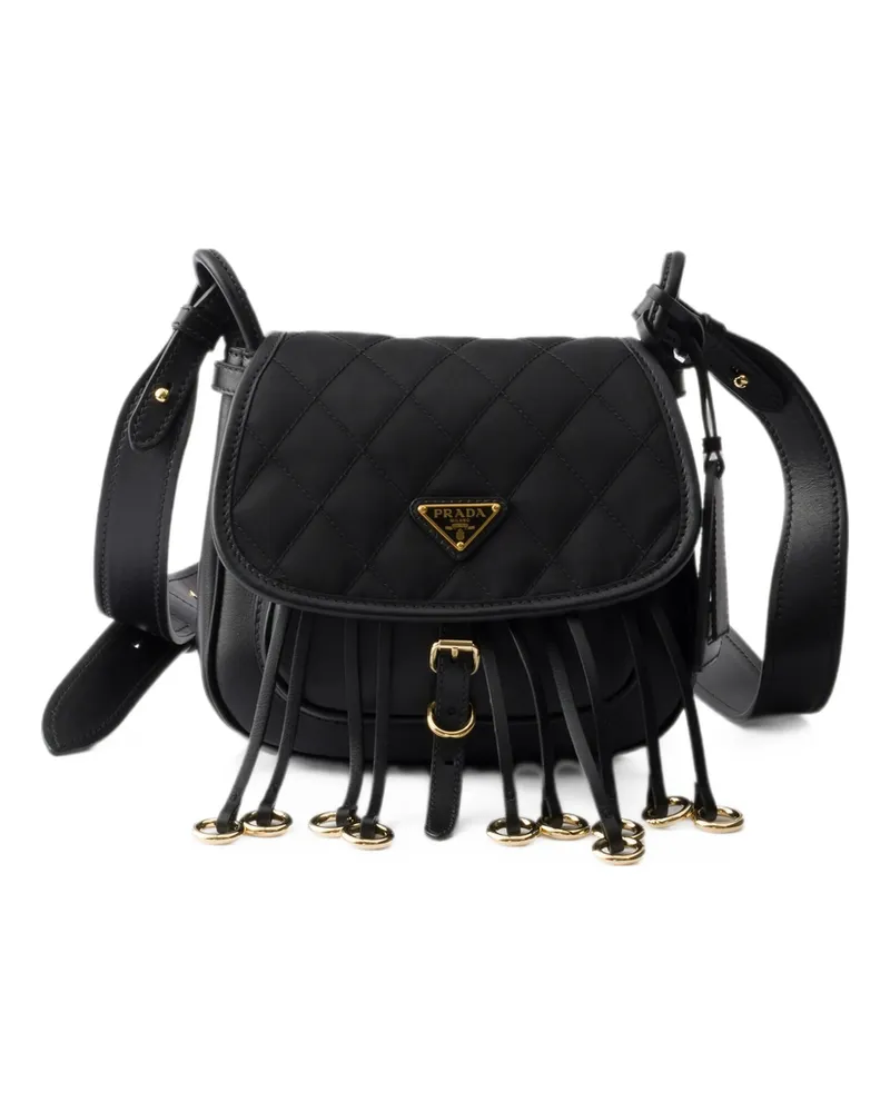 Prada Corsaire Re-Nylon And Leather Mini Shoulder Bag Black