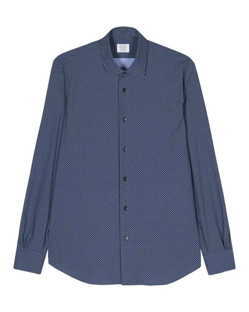 MAZZARELLI Geometric-print Shirt Blue
