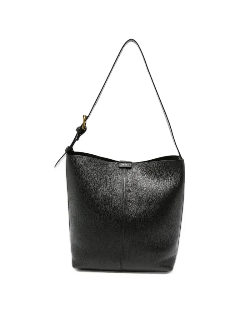 Soeur Saudade Pebbled-leather Tote Bag Black