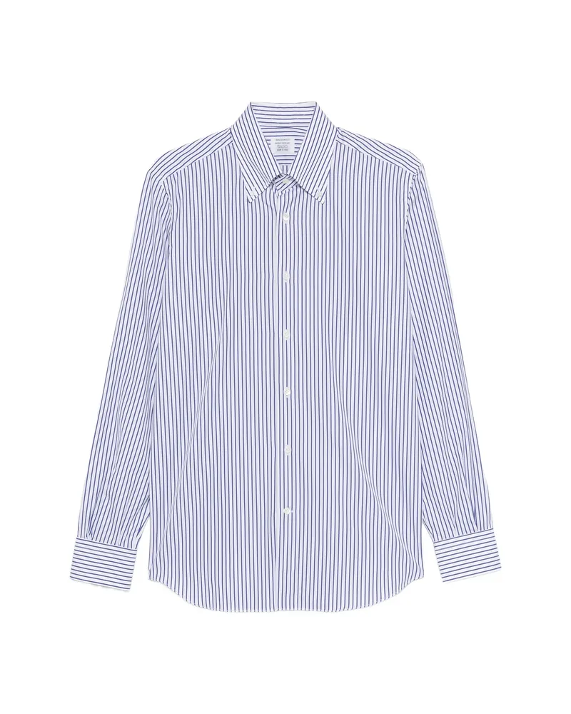 MAZZARELLI Striped Button-down Shirt White