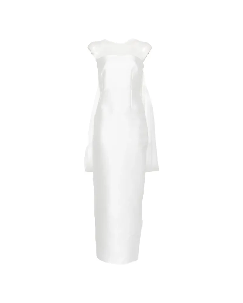 Solace London Dandridge Strapless Bow-detail Maxi Dress White