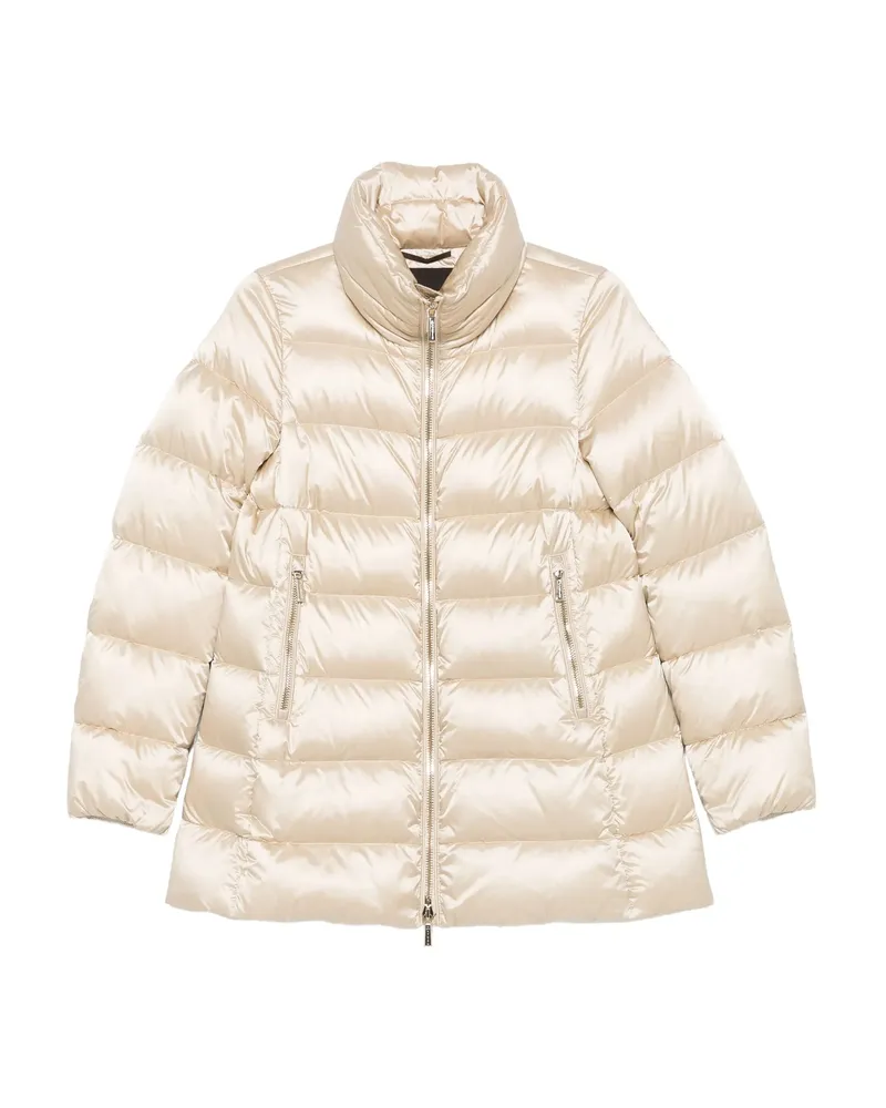 MOORER Quilted High-neck Jacket Neutrals