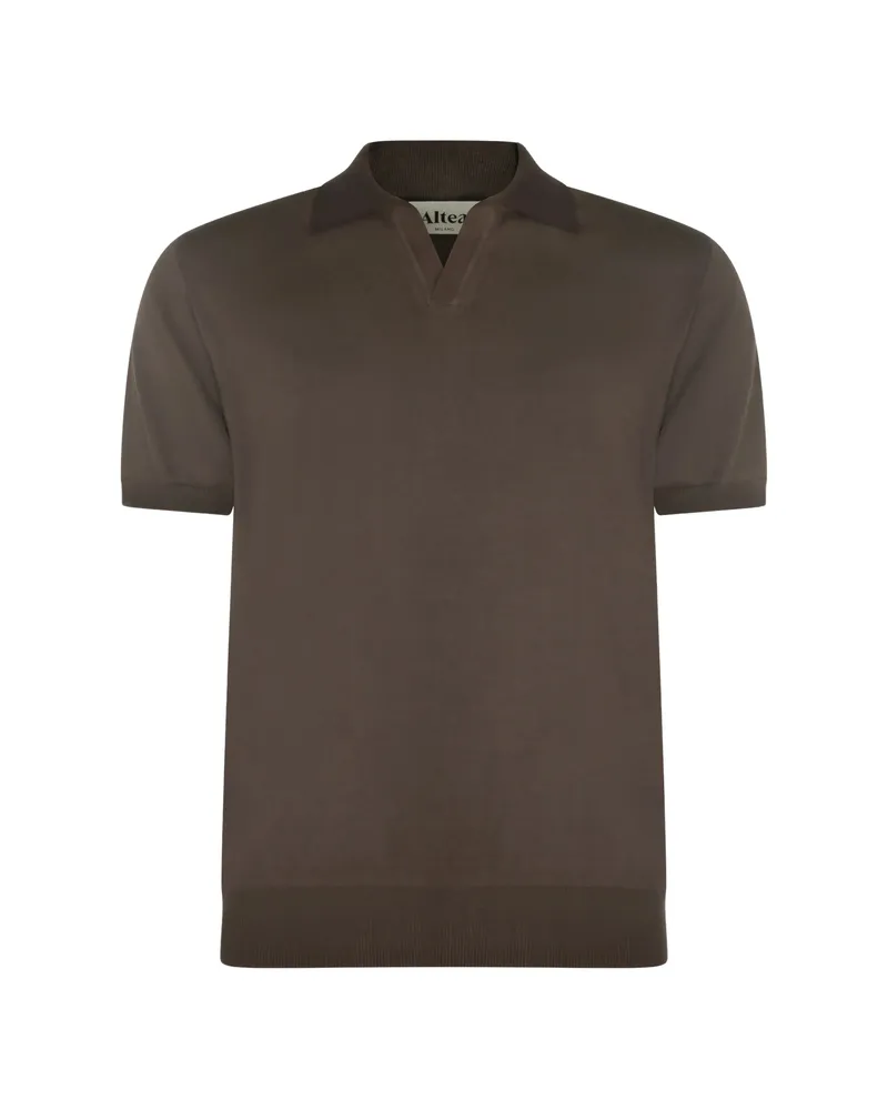 Altea Short-sleeved Cotton Polo Shirt Brown