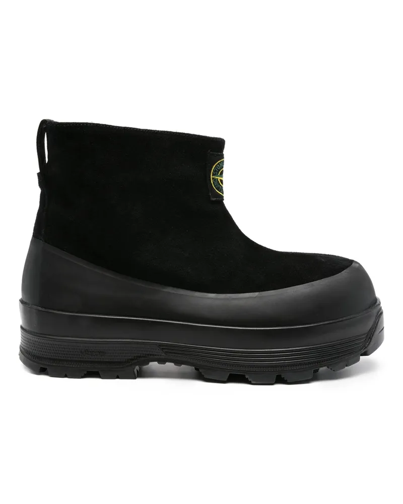 Stone Island Suede Rubber-band Boots Black