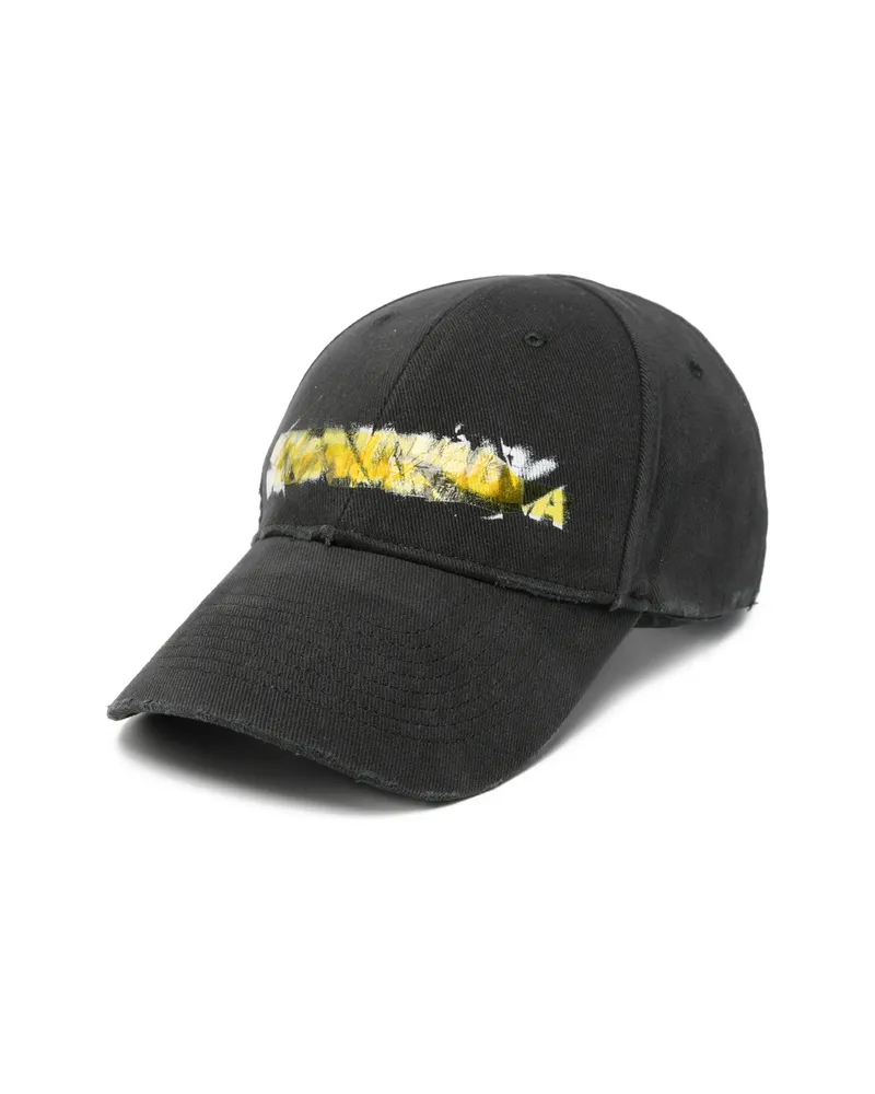 Balenciaga Messy Spray Cotton Cap Black