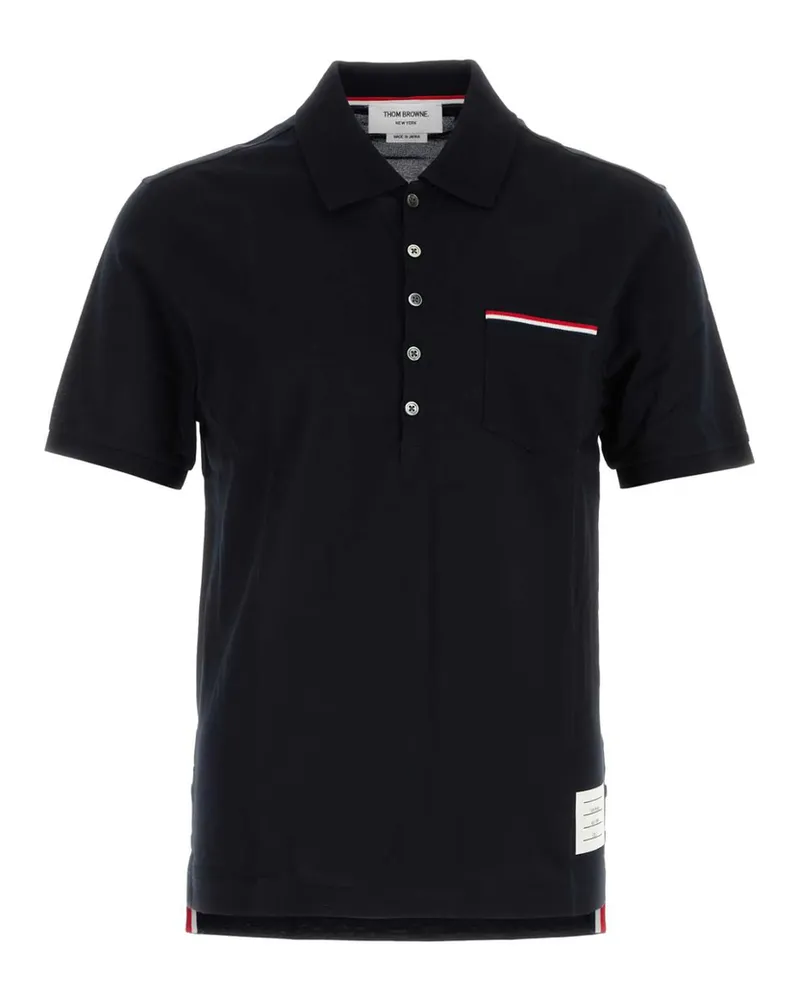 Thom Browne RWB Stripe Polo Shirt Blue