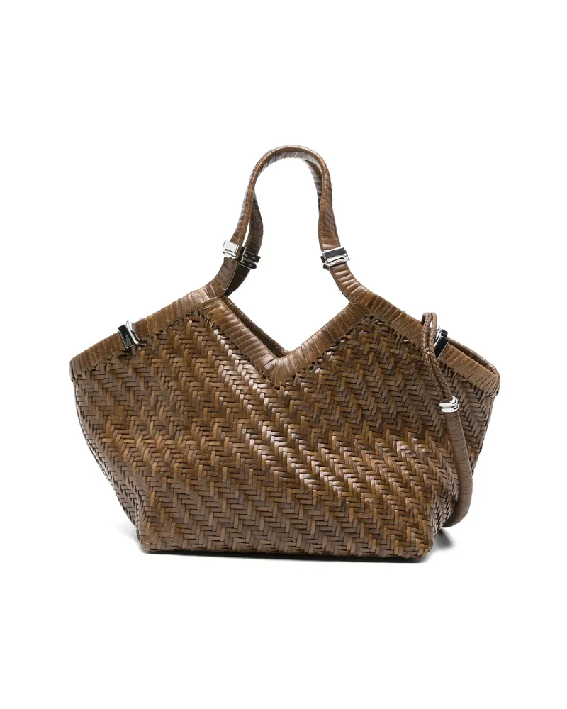 Benedetta Bruzziches Woven Leather Tote Bag Brown