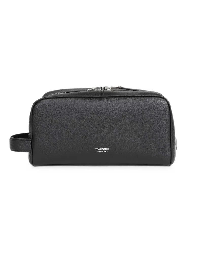 Tom Ford Grained Leather Wash Bag Black
