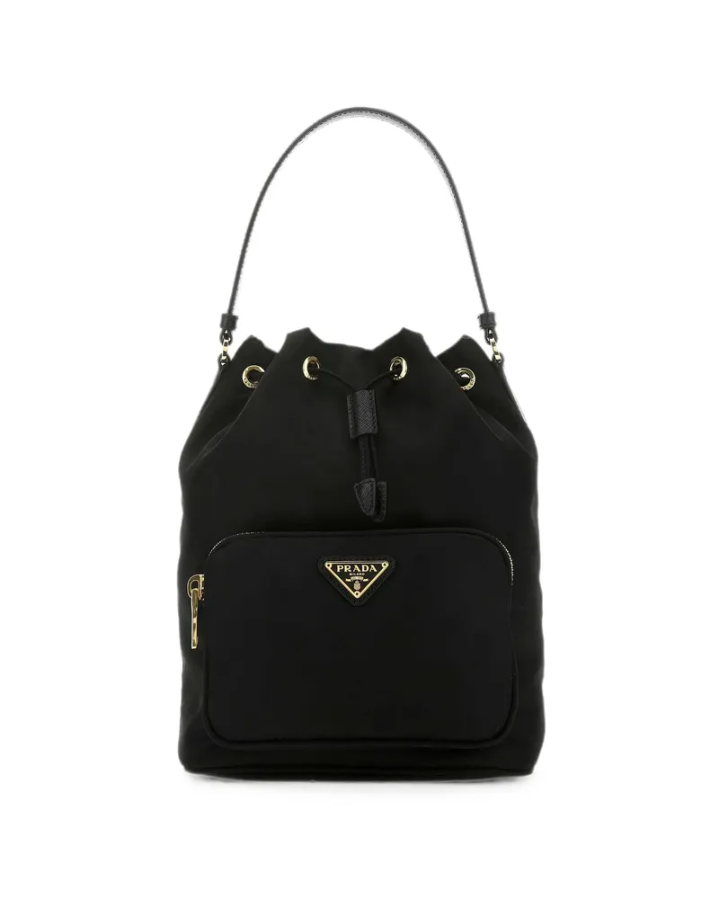 Prada Duet Re-Nylon Bucket Bag Black