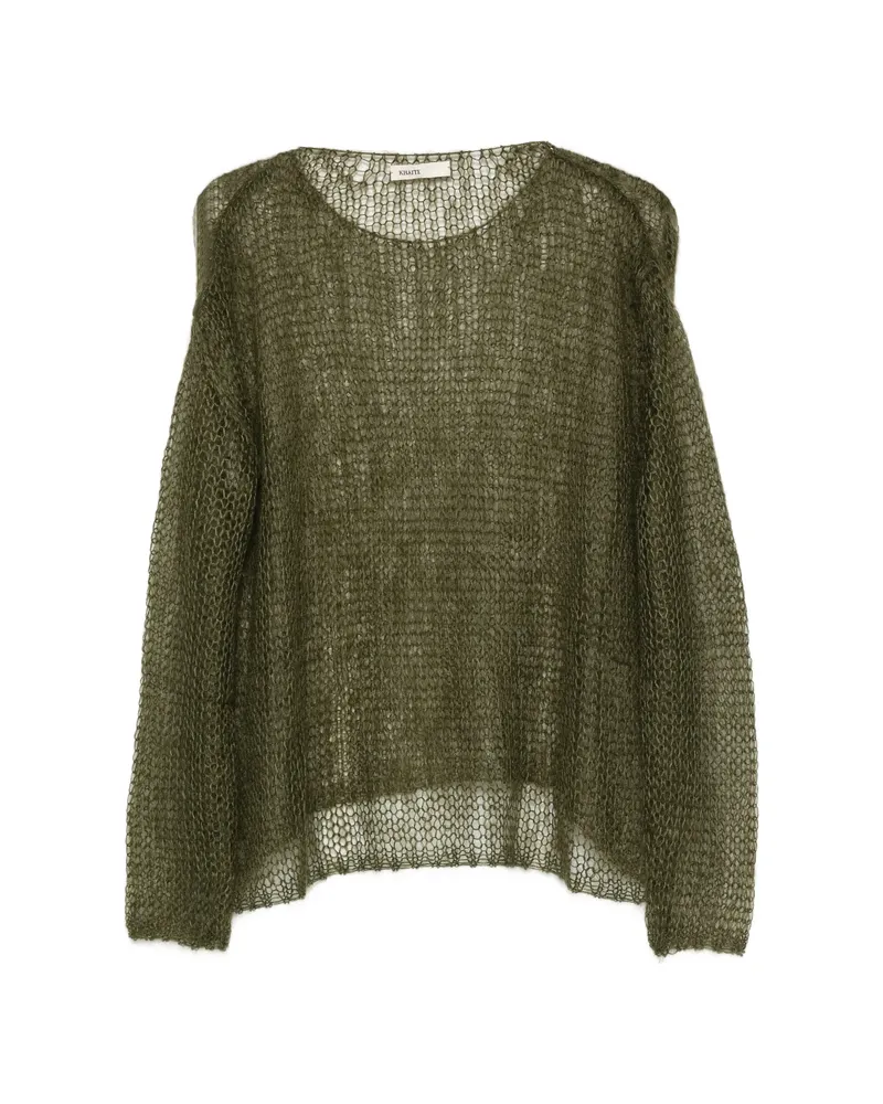 KHAITE Wendy Open-knit Sweater Green