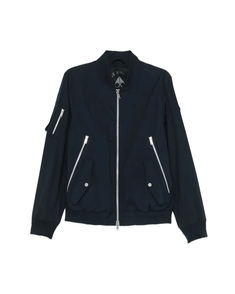 Moose Knuckles Zip-pocket Bomber Jacket Blue