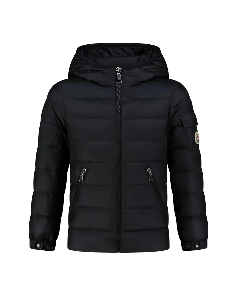 Moncler Gles Quilted Hooded Down Jacket Black