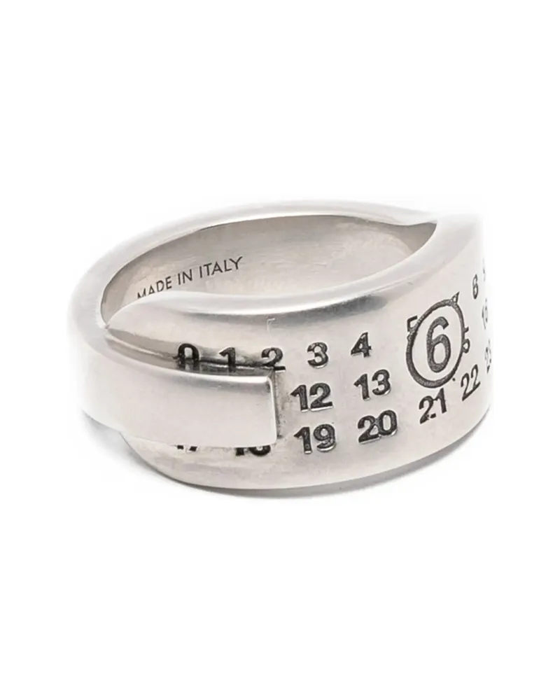 Maison Margiela Numeric Signature And Multi-band Ring Silver