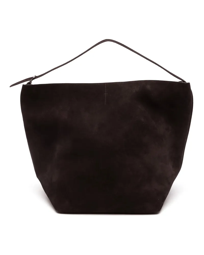 Totême Belted Suede Tote Bag Brown