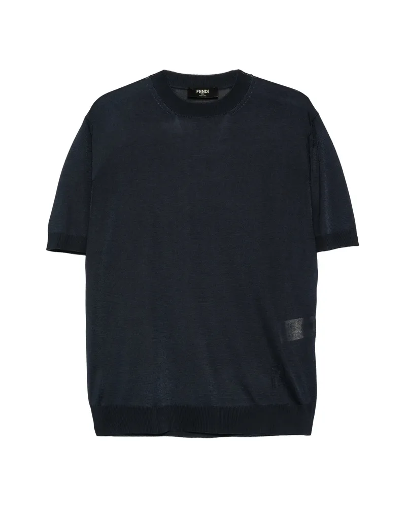 Fendi Crew Neck Short-sleeve T-shirt Blue
