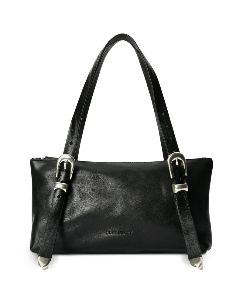 Our Legacy Buckled Leather Shoulder Bag Black