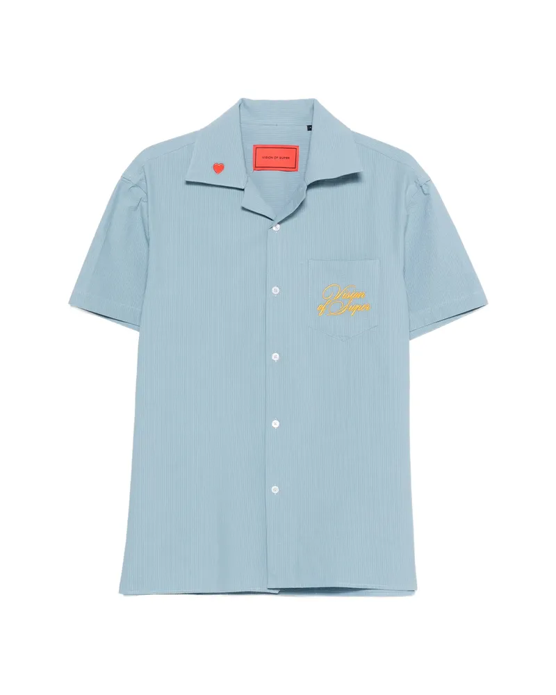 Vision Of Super Logo-embroidered Shirt Blue