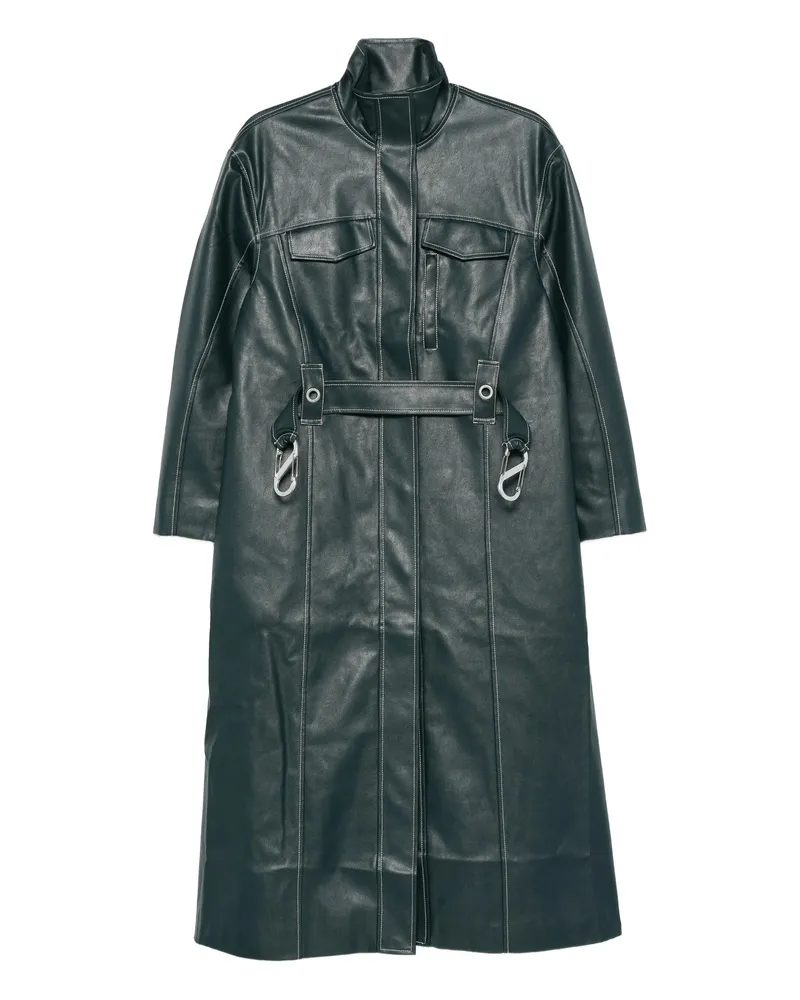 Stine Goya Contrast-stitch Coat Green