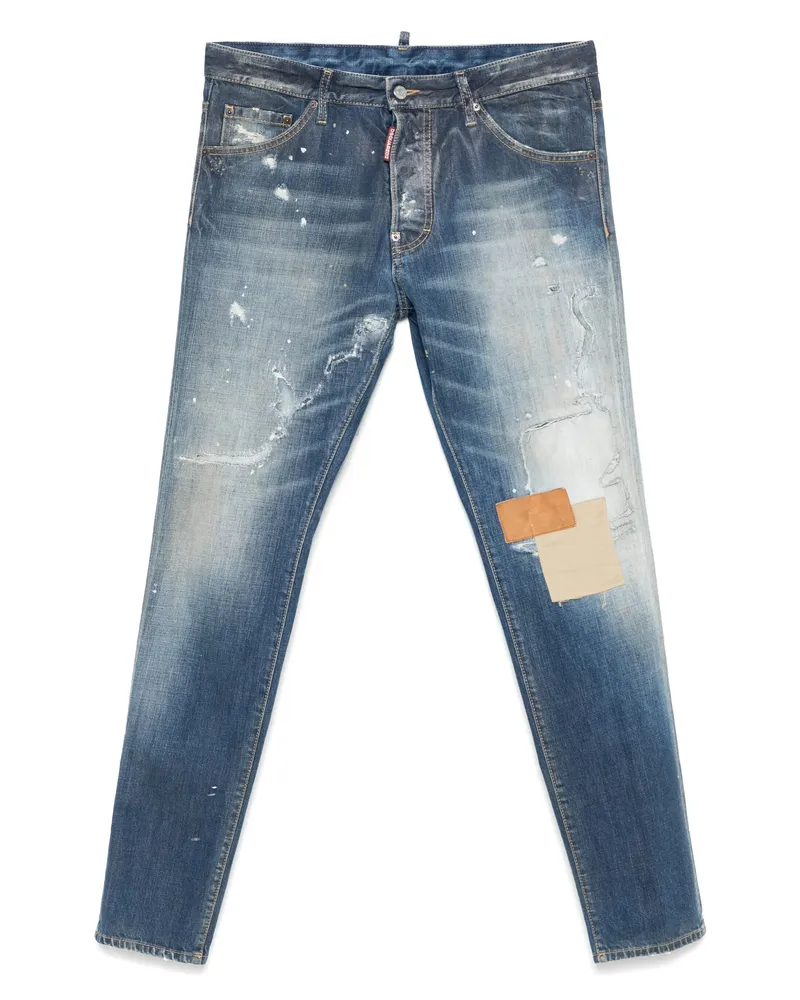 Dsquared2 Patch-detailing Cotton Jeans Blue