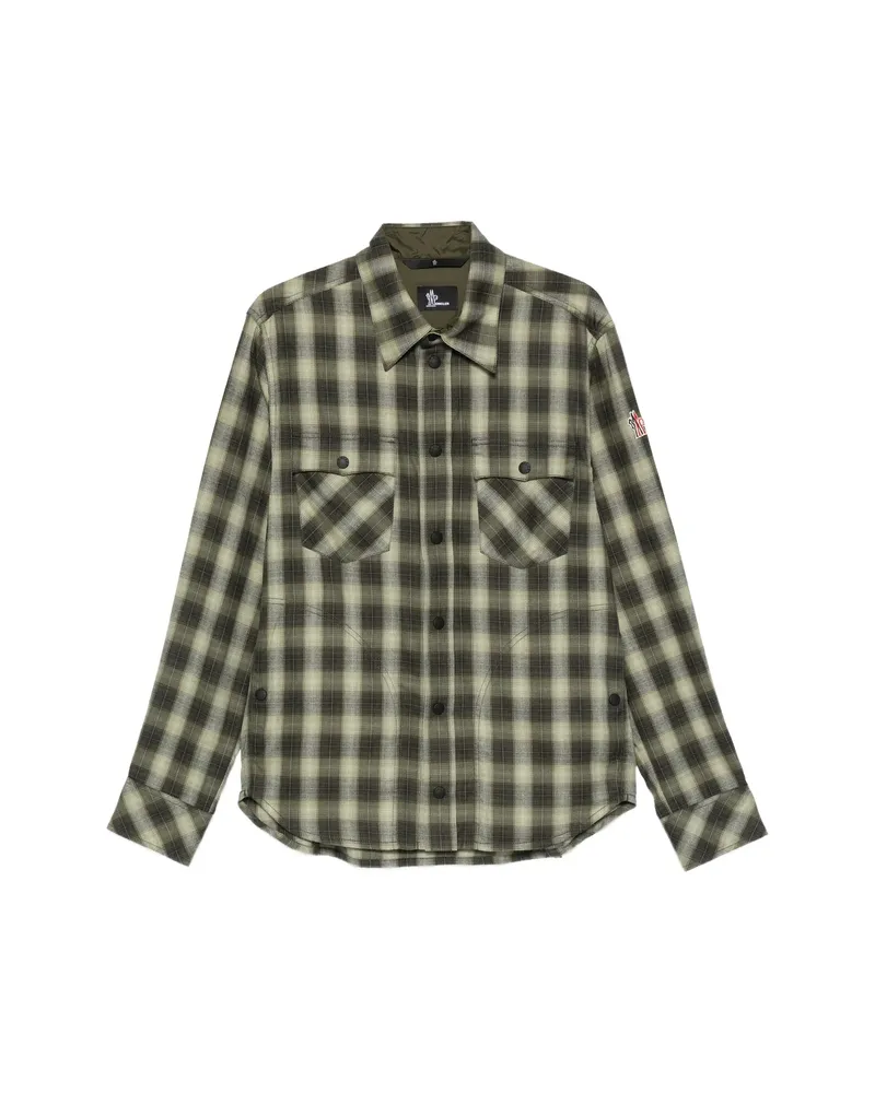Moncler Check-print Shirt Green