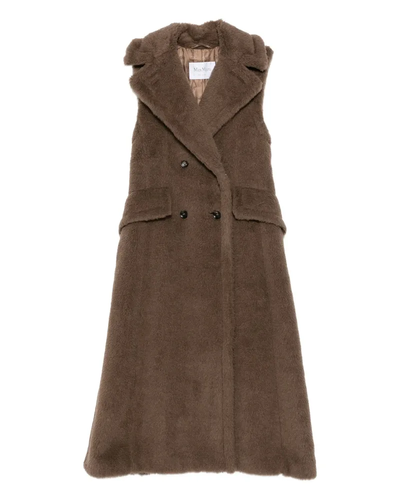 Max Mara Boario Double-breasted Sleeveless Coat Brown