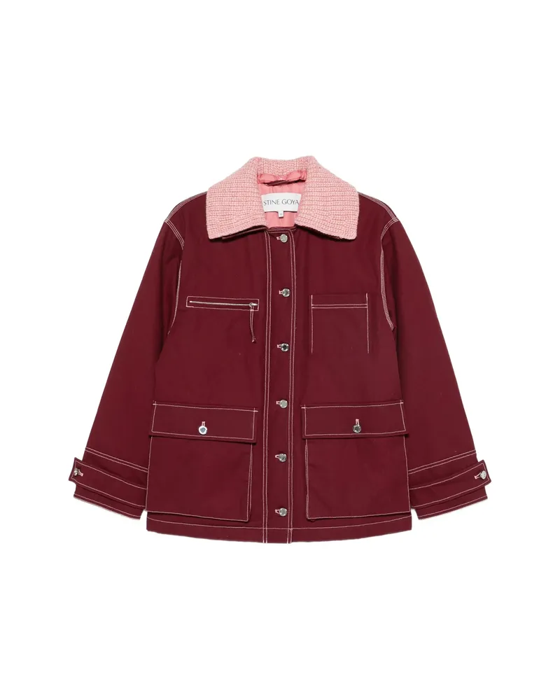 Stine Goya Contrast-stitch Multi-pocket Jacket Red