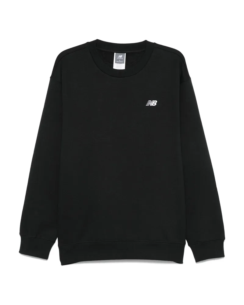 New Balance Embroidered-logo Crew-neck Sweatshirt Black