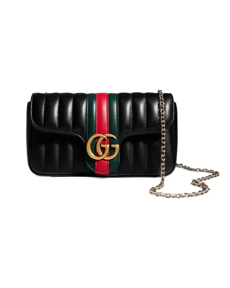 Gucci Jetset GG Marmont Quilted Leather Clutch Bag Black
