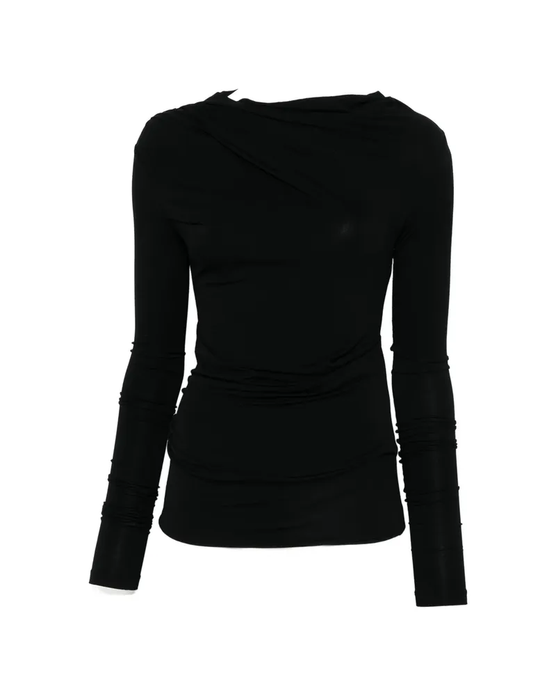 Entire Studios Draped Long-sleeve Top Black