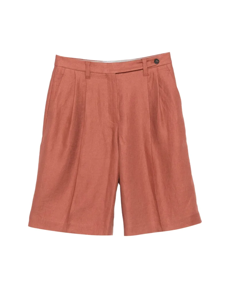 Brunello Cucinelli Pleated Shorts Orange