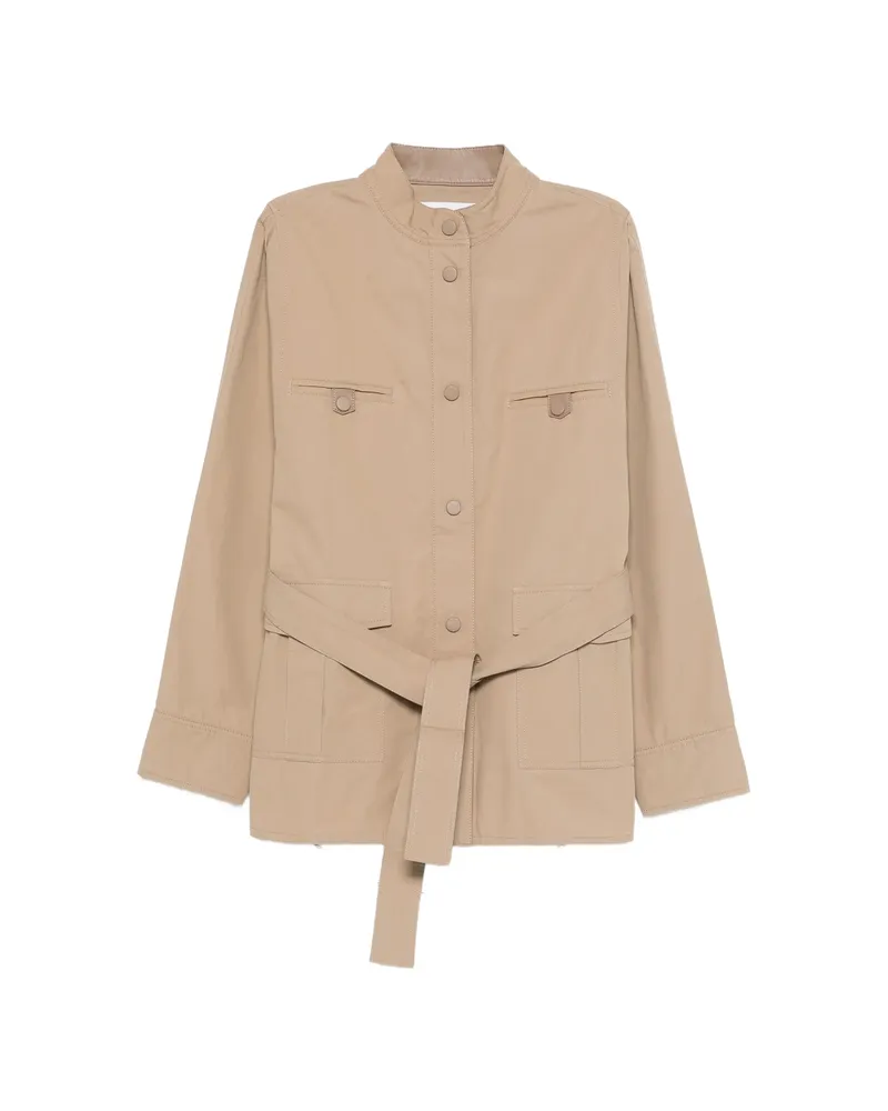 Yves Salomon Button-up Belted Coat Brown