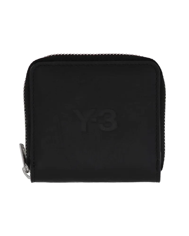 Y-3 Logo-debossed Leather Wallet Black